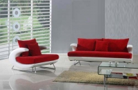 Стилен диван с фотьойл в червено